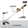 String Trimmers | Dewalt DCST922B 20V MAX Lithium-Ion Cordless 14 in. Folding String Trimmer (Tool Only) image number 5