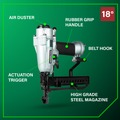 Pneumatic Finishing Staplers | Metabo HPT N3804A5M 18-Gauge Narrow Crown Pro Finish Stapler image number 3