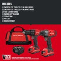  | Factory Reconditioned Craftsman CMCK200C2R 20V Variable Speed Lithium-Ion 1/2 in. Cordless Drill Driver and 1/4 in. Impact Driver Combo Kit with 2 Batteries (1.3 Ah) image number 9