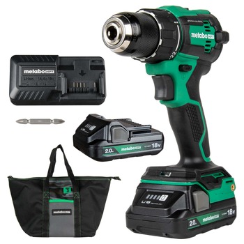 DRILLS | Metabo HPT 18V MultiVolt Brushless Lithium-Ion Cordless Drill Driver Kit with 2 Batteries (2 Ah) - DS18DEXM