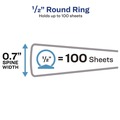  | Avery 05706 3 Round Rings 0.5 in. Capacity 11 in. x 8.5 in. Economy View Binder - White image number 2