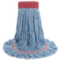  | Boardwalk BWK503BLEA 5 in. Super Loop Cotton/Synthetic Fiber Wet Mop Head - Large, Blue image number 1
