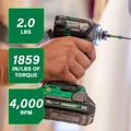 Impact Drivers | Metabo HPT WH18DCM 18V MultiVolt Lithium-Ion Brushless Cordless Triple Hammer BOLT Impact Driver Kit (2 Ah) image number 8