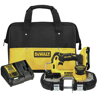 BAND SAWS | Dewalt ATOMIC 20V MAX Brushless Lithium-Ion 1-3/4 in. Cordless Band Saw Kit (4 Ah) - DCS377Q1