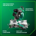 On Sale | Metabo HPT C12RSH3M 120V 15 Amp 12 in. Dual Bevel Sliding Corded Miter Saw image number 3