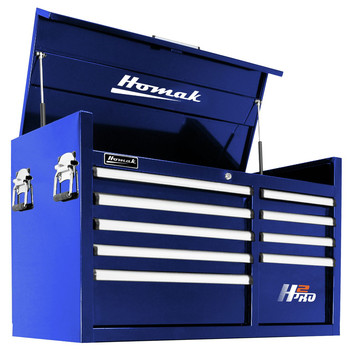Homak 41 in. H2Pro Series 9-Drawer Top Chest - Blue - BL02041091