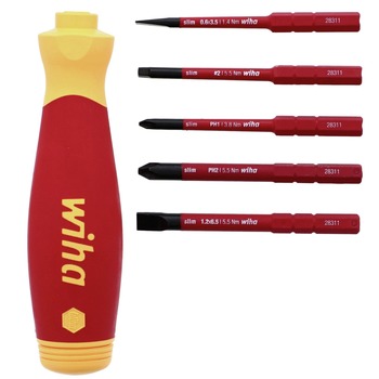 SCREWDRIVERS | Wiha Tools (6-Piece) Insulated SlimLine PocketMax Multi-Driver - 28345
