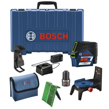 Bosch 12V Green-Beam Cross-Line Laser with Plumb Points - GCL100-80CG