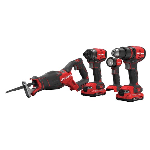 Clearance Center | Craftsman CMCK420D2 V20 Brushless Lithium-Ion Cordless 4-Tool Combo Kit with (2) 2 Ah Batteries image number 0