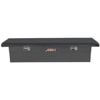 JOBOX PAC1357002 Aluminum Single Lid Low-Profile Full-size Crossover Truck Box - Black