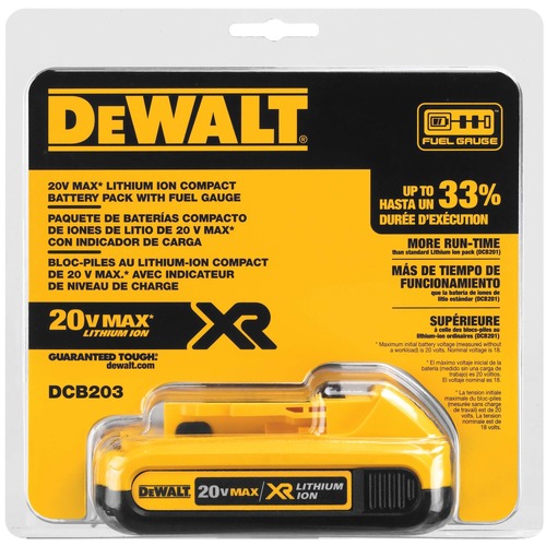 Batteries | Dewalt DCB203 20V MAX Compact 2 Ah Lithium-Ion Battery image number 0