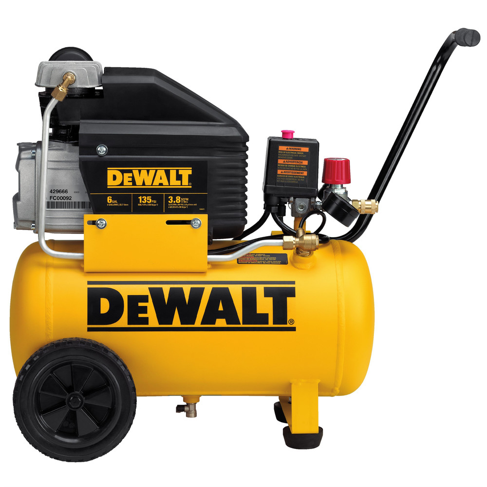Dewalt D55166 6 Gallon Wheeled Horizontal Air Compressor CPO DeWALT