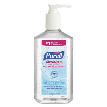 PURELL 12 oz. Pump Bottle Advanced Hand Sanitizer Refreshing Gel - Clean Scent - 3659-12