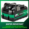 Clearance Center | Metabo HPT 380083M BSL36A18X 18V/36V MultiVolt 2.5 Ah/5 Ah Lithium-Ion Water and Impact-Resistant Battery image number 5