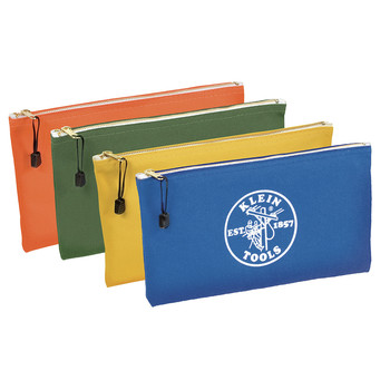 TOOL STORAGE | Klein Tools 12 1/2 in. x 7 in. Canvas Zipper Bag Assortments (4/Pack) - 5140