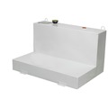 Liquid Transfer Tanks | JOBOX 488000 76 Gallon Low-Profile L-Shaped Steel Liquid Transfer Tank - White image number 1