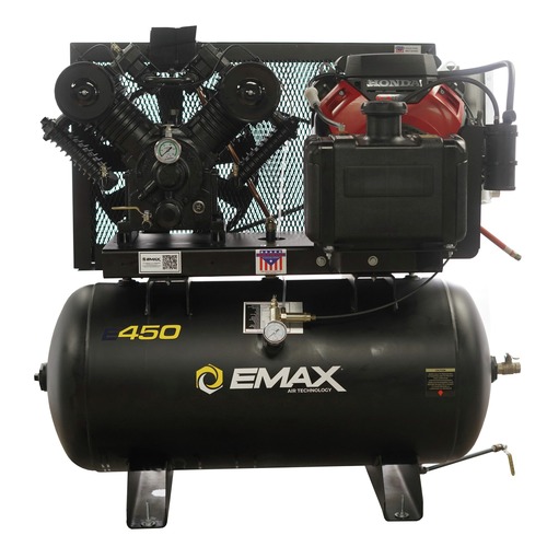 Stationary Air Compressors | EMAX EGES1860ST Honda Engine 18 HP 60 Gallon Oil-Lube Stationary Air Compressor image number 0