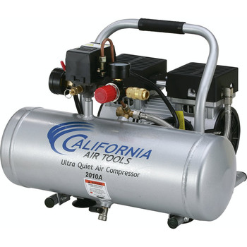 AIR TOOLS AND EQUIPMENT | California Air Tools 2010A 1 HP 2 Gallon Ultra Quiet and Oil-Free Aluminum Tank Hand Carry Air Compressor - CAT-2010A