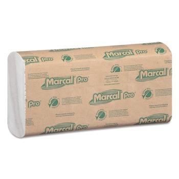 Marcal PRO 12.88 in. x 10.13 in. 1-Ply 100% Recycled C-Fold Paper Towels - White (2400/Carton) - P100B
