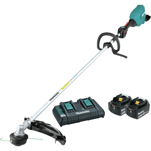 Free Makita 18V LXT/12V CXT Jobsite Speaker | Makita XRU17PT 18V X2 (36V) LXT Brushless Lithium-Ion Cordless String Trimmer Kit with 2 Batteries (5 Ah) image number 0