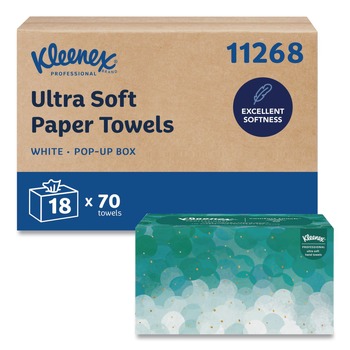 Kleenex 11268 1-Ply 9 in. x 10 in. POP-UP Box Ultra Soft Hand Towels - White (70/Box)