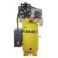 Stationary Air Compressors | EMAX ESP05V080I3 5 HP 80 Gallon 2-Stage 3-Phase Industrial Inline Pressure Lubricated Solid Cast Iron Pump 19 CFM at 100 PSI Plus SILENT Air Compressor image number 0
