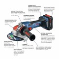 Clearance Center | Factory Reconditioned Bosch GWX18V-13CB14-RT PROFACTOR 18V Spitfire X-LOCK Connected-Ready 5 - 6 in. Cordless Angle Grinder Kit with Slide Switch (8.0 Ah) image number 4