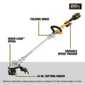 String Trimmers | Dewalt DCST922P1 20V MAX Lithium-Ion Cordless 14 in. Folding String Trimmer Kit (5 Ah) image number 6