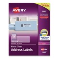 July Member-Exclusive Offer Save 10% off on One Item | Avery 05662 1.33 in. x 4 in. Matte Clear Easy Peel Mailing Labels with Sure Feed Technology for Laser Printers - Clear (14/Sheet, 50 Sheets/Box) image number 0