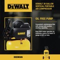 Portable Air Compressors | Dewalt DXCM305.COM 30 Gallon 200 PSI Oil-Free Vertical Portable Air Compressor image number 8
