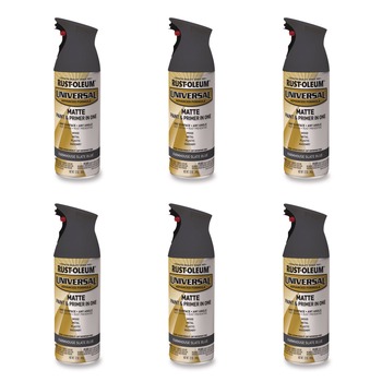AUTO CARE AND DETAILING | Rust-Oleum Universal Premium Spray Paint, Matte Slate Blue, 12 oz Aerosol Can, 6/Carton - 376723