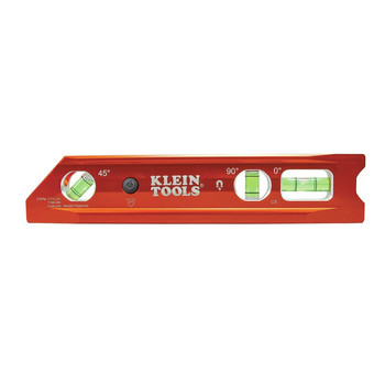 LEVELS | Klein Tools Water/Impact Resistant Lighted Torpedo Level with Magnet, 3 Vials and V-Groove - 935RBLT