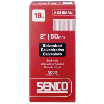 NAILS | SENCO (5000/Box) 2 in. 18 Gauge Galvanized Finish Brad Nails - AX21EAAN