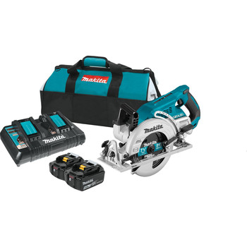 CIRCULAR SAWS | Makita XSR01PT 18V X2 (36V) LXT Brushless Lithium-Ion 7-1/4 in. Cordless Rear Handle Circular Saw Kit with 2 Batteries (5 Ah)