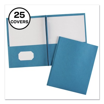 Avery 47976 0.5 in. Capacity 11 in. x 8.5 in. Prong Fastener Two-Pocket Folder - Light Blue (25/Box)