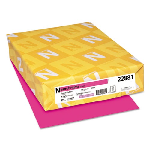 July Member-Exclusive Offer Save 10% off on One Item | Astrobrights 22881 65 lbs. 8.5 in. x 11 in. Color Cardstock - Fireball Fuchsia (250/Pack) image number 0