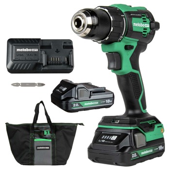 REMODELING TOOLS | Metabo HPT 18V MultiVolt Brushless Lithium-Ion Cordless Drill Driver Kit with 2 Batteries (2 Ah) - DS18DEXM