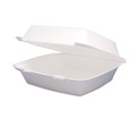  | Dart 85HT1R 8.38 in. x 7.78 in. x 3.25 in. 1-Compartment Foam Hinged Lid Containers - White (200/Carton) image number 1