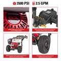 Pressure Washers | Simpson 61014 3500 PSI at 2.5 GPM HONDA GX200 AAA Triplex Pump Cold Water Professional Gas Pressure Washer image number 5
