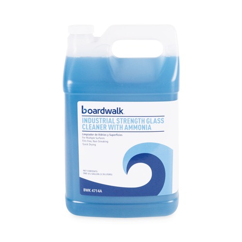  | Boardwalk BWK4714AEA 1 Gallon Bottle Industrial Strength Glass Cleaner with Ammonia image number 0