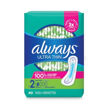 Always Super Long 10 Hour Ultra Thin Pads (40/Pack) - 59874PK