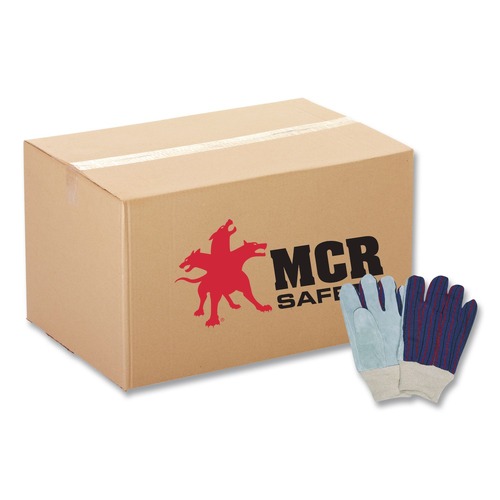 Disposable Gloves | MCR Safety 1040 1040 Leather Palm Glove - Larger Gray/White (1-Dozen) image number 0