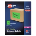  | Avery 05952 5.5 in. x 8.5 in. High-Visibility Permanent Laser ID Labels - Neon Green (100/Box) image number 0