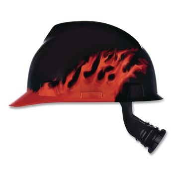 MSA Specialty V-Gard Protective Cap with Fas-Trac Suspension - Black Fire - 10092015
