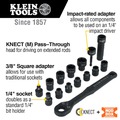 Sockets and Ratchets | Klein Tools 65400 KNECT 15-Piece Pass Through Socket Set, SAE Impact Set with MODbox Case, Sockets, Bits, Accessories and 3/8-Inch Drive Adapter image number 7