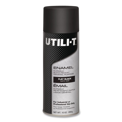 Paint | Rust-Oleum 387389 UTILI-T 10 oz. Aerosol Can Spray Paint - Flat Black (6/Carton) image number 0