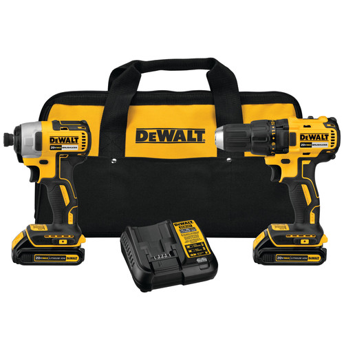 Dewalt DCK277C2 20V MAX 1.5 Ah Cordless Lithium-Ion Compact Brushless Drill and Impact Driver Combo Kit image number 0
