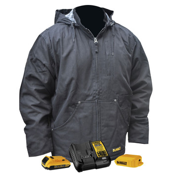 HEATED JACKETS | Dewalt 20V MAX Li-Ion Heavy Duty Heated Work Coat Kit - Small - DCHJ076ABD1-S