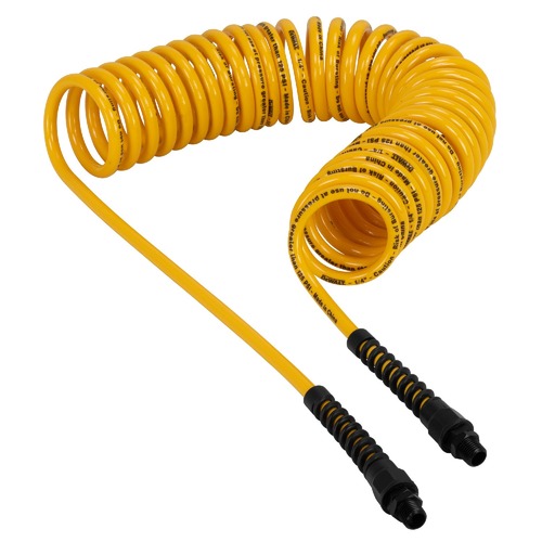 Presidents' Day Sale! Save $35 off $199! | Dewalt DXCM012-0242 1/4 in. MNPT 25 ft. Polyurethane Recoil Hose With Bend Restrictors image number 0