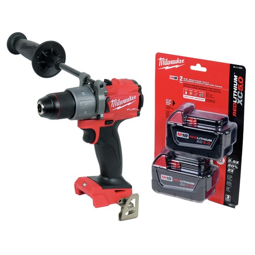 Drill Drivers | Milwaukee MILN280420-48111852 M18 FUEL Brushless Lithium-Ion 1/2 in. Cordless Hammer Drill Driver and (2) M18 REDLITHIUM Lithium-Ion Batteries Bundle (5 Ah) image number 0